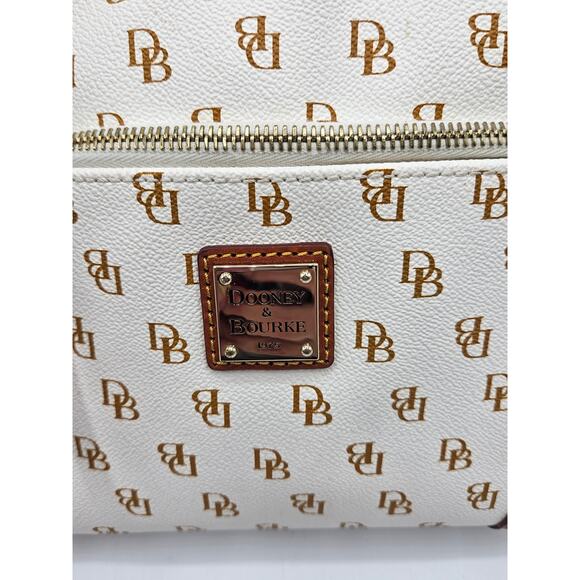 Dooney & Bourke Gretta Women's Crossbody Purse Handbag Leather‎ White/Tan - Picture 4 of 16